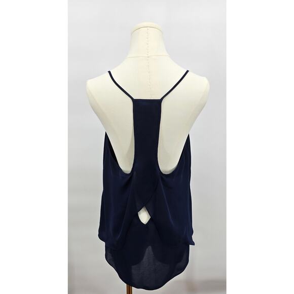 GUESS Minimalist Navy Strappy Layered Tank Top - Picture 3 of 5